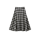 Women's Asymmetric Side-Slit Plaid Skirt
